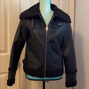 NWT Pink Platinum faux leather jacket